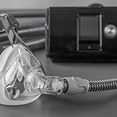 CPAP device with mask